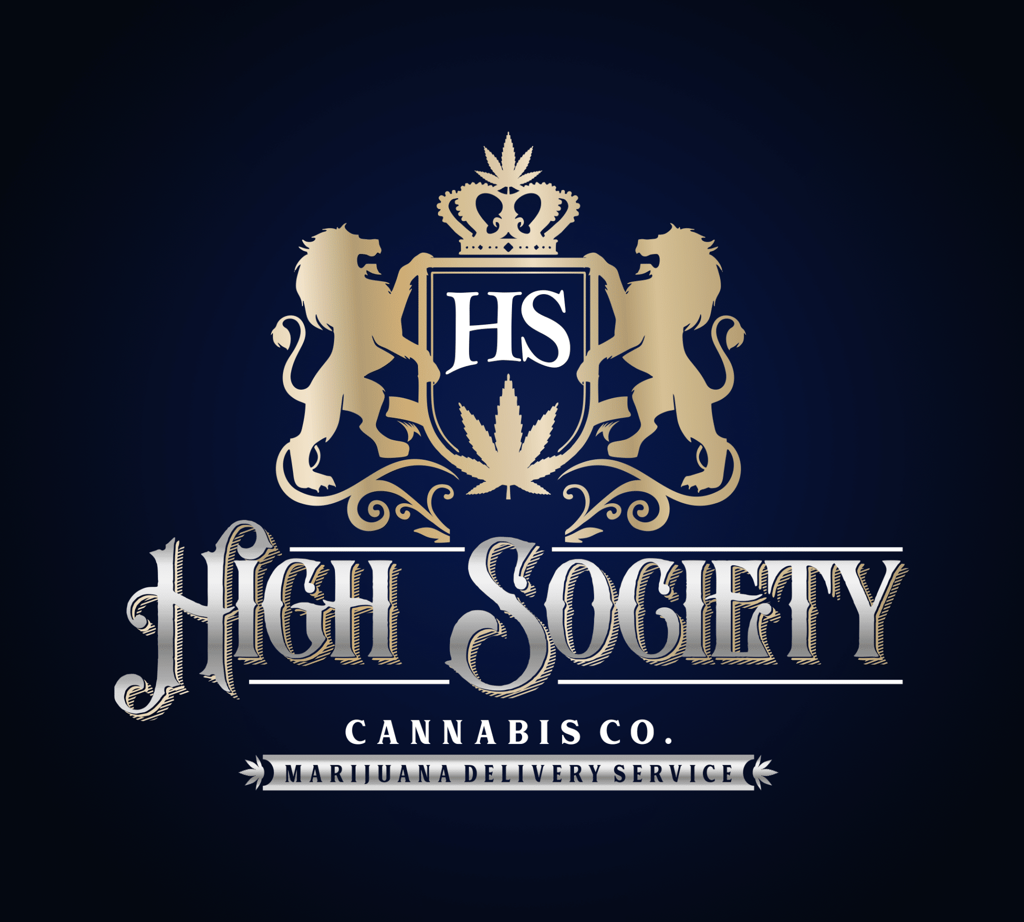 Marijuana Delivery Irvine CA High Society Cannabis Co. Dispensary Delivery Service Official Weed Delivery Logo